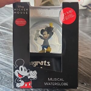 Disney Mickey Mouse Celebration Waterglobe with Red and Black Accents